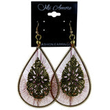 String Art Dangle-Earrings Purple & Yellow Colored #LQE4168