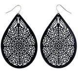Filigree Dangle-Earrings Black Color  #LQE4181