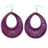 Filigree Flower Dangle-Earrings Pink & Silver-Tone Colored #LQE4191