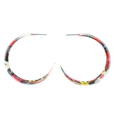 Flower Dangle-Earrings Colorful & Black Colored #LQE4205