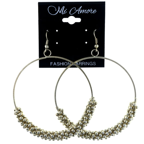 Gold-Tone Metal Dangle-Earrings With Bead Accents #LQE4220