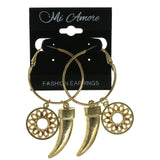 Gold-Tone Metal Hoop-Earrings