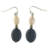 Gray & White Colored Metal Dangle-Earrings #LQE4319