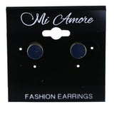 Simple Stud-Earrings Black & Silver-Tone Colored #LQE4333
