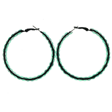 Mi Amore Hoop-Earrings Black/Green