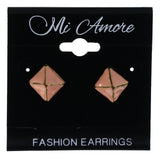 Spike Stud-Earrings Pink & Gold-Tone Colored #LQE4402
