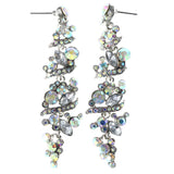 AB Finish Drop-Dangle-Earrings With Crystal Accents  Silver-Tone Color #LQE4441