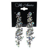 AB Finish Drop-Dangle-Earrings With Crystal Accents  Silver-Tone Color #LQE4441