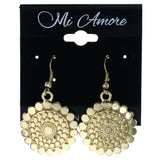 Flower Dangle-Earrings Gold-Tone Color  #LQE4488