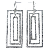 Textured Drop-Dangle-Earrings With Crystal Accents  Silver-Tone Color #LQE4565