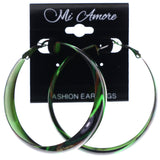 Mi Amore Neon Hoop-Earrings Green/Black