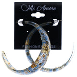 Mi Amore Flower Dangle-Earrings Blue/Brown