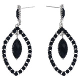 Mi Amore Faceted Drop-Dangle-Earrings Black/Silver-Tone
