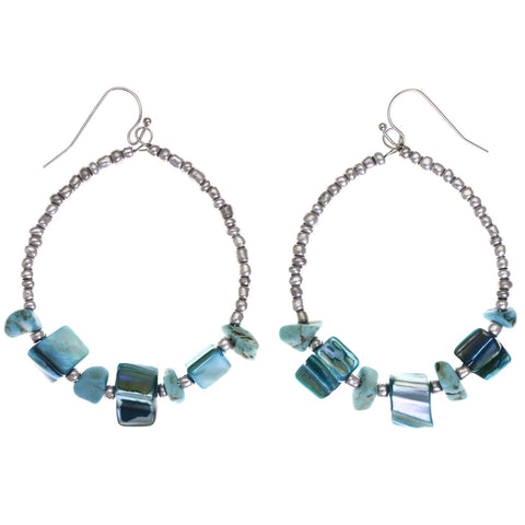 Mi Amore Dangle-Earrings Silver-Tone/Blue