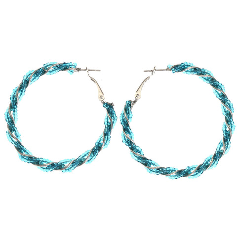 Mi Amore Hoop-Earrings Blue/Silver-Tone