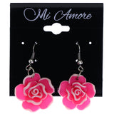 Mi Amore Flower Dangle-Earrings Pink/White