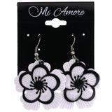 Mi Amore Flower Dangle-Earrings White/Black