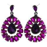 Mi Amore Drop-Dangle-Earrings Purple/Silver-Tone