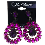 Mi Amore Drop-Dangle-Earrings Purple/Silver-Tone