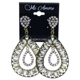 Mi Amore Antiqued Drop-Dangle-Earrings White/Gold-Tone