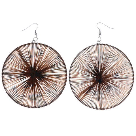 Mi Amore String Art Butterfly Dangle-Earrings Brown & Black