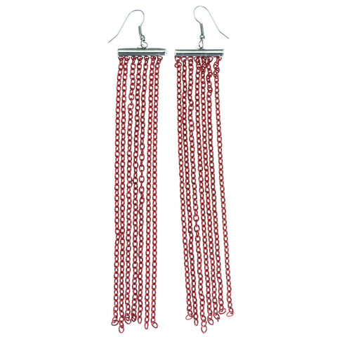 Mi Amore Dangle-Earrings Red/Silver-Tone