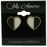 Black & White Colored Metal Stud-Earrings LQE468