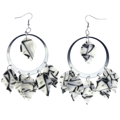 Mi Amore Dangle-Earrings Silver-Tone/White