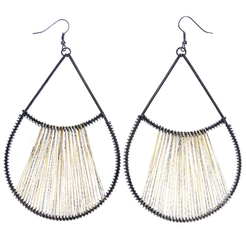 Mi Amore String Art Dangle-Earrings Black/Yellow