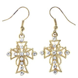 Mi Amore Cross Dangle-Earrings Gold-Tone/Silver-Tone