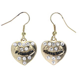Mi Amore I love You Heart Dangle-Earrings Gold-Tone & Black