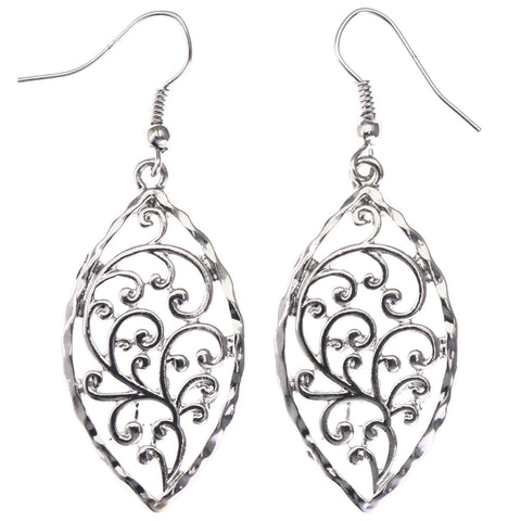 Mi Amore Filigree Dangle-Earrings Silver-Tone