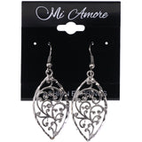 Mi Amore Filigree Dangle-Earrings Silver-Tone