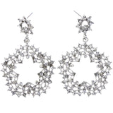 Mi Amore Flower Drop-Dangle-Earrings Silver-Tone