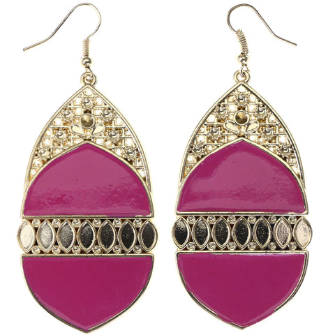 Mi Amore Dangle-Earrings Gold-Tone/Pink