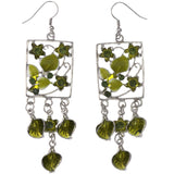Mi Amore Flower Leaf Dangle-Earrings Yellow & Silver-Tone