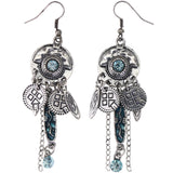 Mi Amore Dangle-Earrings Silver-Tone/Blue