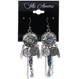 Mi Amore Dangle-Earrings Silver-Tone/Blue