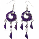Mi Amore Dangle-Earrings Purple/Silver-Tone