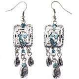 Mi Amore Dangle-Earrings Silver-Tone/Blue