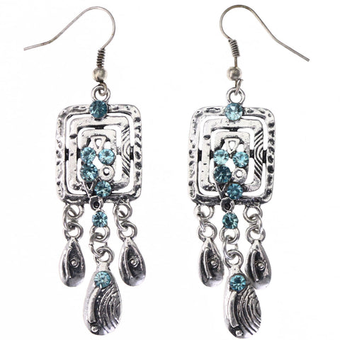 Mi Amore Dangle-Earrings Silver-Tone/Blue