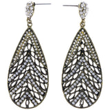 Mi Amore Antiqued Drop-Dangle-Earrings Gold-Tone/White