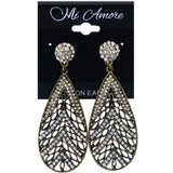 Mi Amore Antiqued Drop-Dangle-Earrings Gold-Tone/White
