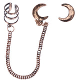 Mi Amore Antiqued Moon,Ear Cuff Stud-Earrings Bronze-Tone