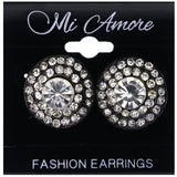 Mi Amore Stud-Earrings Silver-Tone/Black