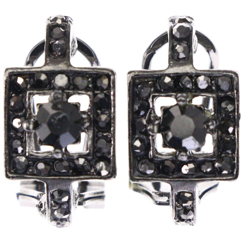 Mi Amore Dangle-Earrings Black/Silver-Tone
