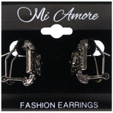 Mi Amore Dangle-Earrings Black/Silver-Tone