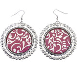 Mi Amore Flower Dangle-Earrings Pink/Silver-Tone