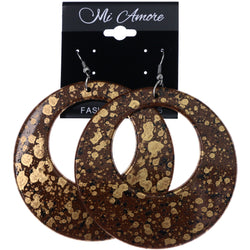 Mi Amore Paint Splatter Dangle-Earrings Brown/Black
