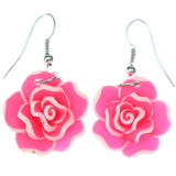 Mi Amore Flower Dangle-Earrings Pink/White